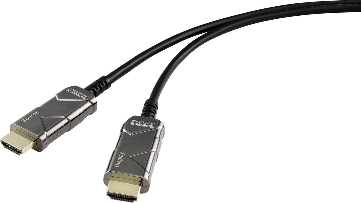 SpeaKa Professional HDMI Aansluitkabel 20.00 m SP-8821992 Ultra HD (8K) Black [1x HDMI-stekker - 1x HDMI-stekker]